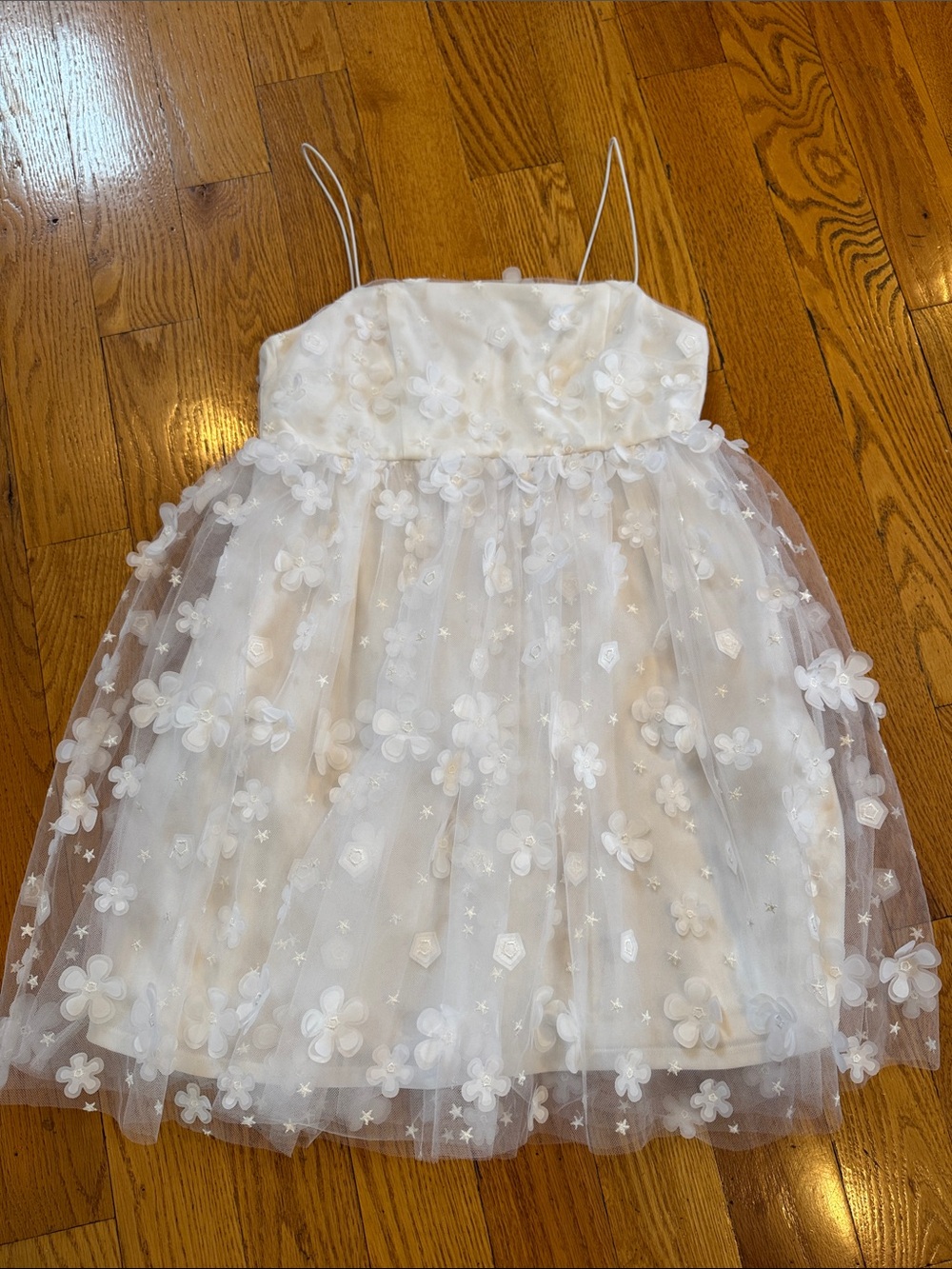 Altar’d Stare White Floral Aurora Mesh Dress NWOT Size XS